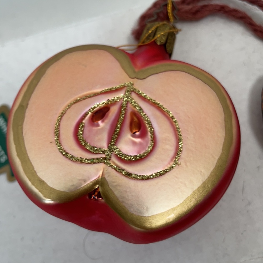 ❤️5/$25 Set of 2 Apple Christmas Ornaments - Picture 3 of 5